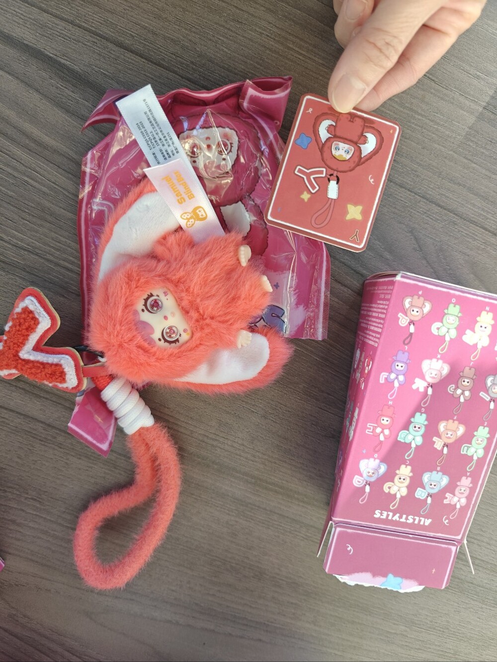 Smauel blind box Pink & Red Plush Bag Charm NWT